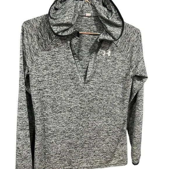 Under Armour Long Sleeve Hooded Henley V-cut, Marl Pullover Heatgear loose fit‎ - Picture 5 of 8